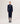 Long dress in fine merino wool - Navy Blue
