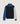 Camisola color block com gola alta em lã merina - Azul Marinho