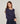 Camisola de malha fina com gola redonda - Azul Denim